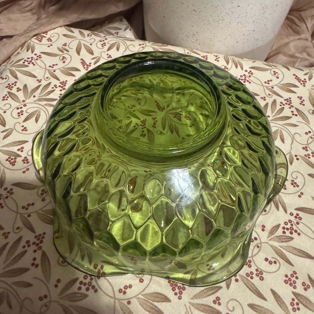 MCM Green Glass Decorative Bowl - Picture 3 of 4
